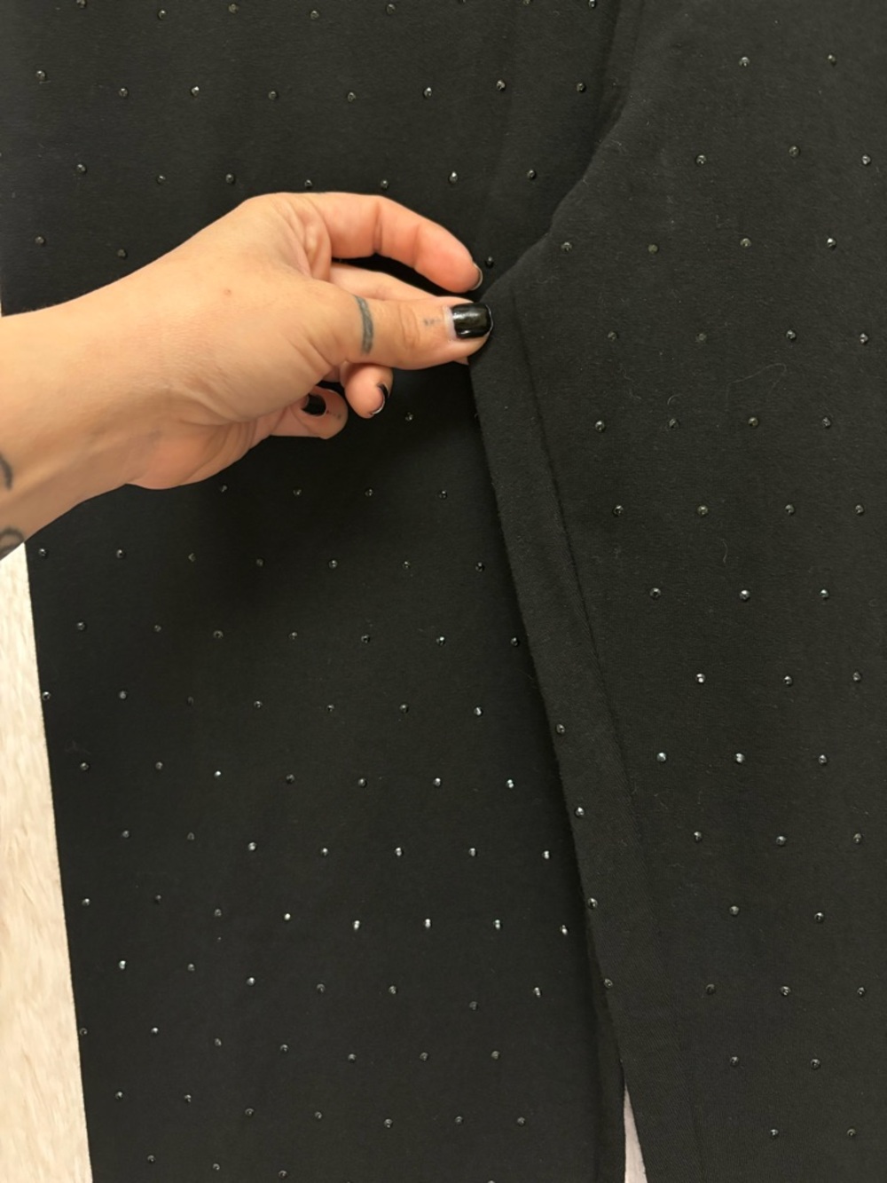 PINK Victoria's Secret Black All Over Rhinestone NWT Leggings | Size Medium π€β¨ - Picture 12 of 17